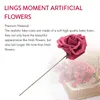 Decorative Flowers Artificial 25Pcs Real Looking Burgundy Fake Roses With Stems For DIY Wedding Bouquets Red Bridal Shower