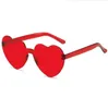 Snoepkleur hartvormige zonnebril ins internet celebrity jelly peach hart zonnebril voor mode dames mannen