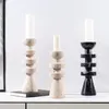 Candle Holders Modern Minimalist Natural Marble Yellow Cave Stone Candlestick Ornaments Sample Room Club Art Splicing