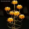 Świecowe uchwyty lekkie kubek lotosu lampy masło wystrój domu do świątyń buddyjski dostarcza piękne dekoracyjne rzeźbienie bez poślizgu