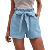 Dames shorts vrouwen elegante hoge taille A-lijn met shirring bow-decor zijzakken voor clubfeestje dating outfits zomer