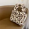 Sac d'hiver épaule de mode femelle des sacs de léopard chaîne grande fourrure chaude de sac à main en peluche