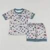 Set di abbigliamento per bambini all'ingrosso boutique estate abbigliamento per bambini t-shirt cotone a tasca corta