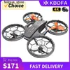 Drones KBDFA S171 Drone Profissional Drone Luz Drone Fixo Posicionamento de Luzes dianteiras e traseiras FPV Helicóptero RC Four Helicopter Toy S24513