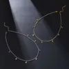 Chokers rostfritt stål halsband som är lämplig för kvinnor guld 7-stjärniga halsband dagliga Kravik-kedjesmycken kommer inte att bleka D240514