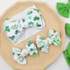 Saç Aksesuarları 2 PCS/LOT Yeşil Saç Yayları St Patricks için Klipler Gün 10.5cm Clover Bebek Biber Bullet Saç Türleri Saç Termreleri Çocuk Saç Aksesuarları