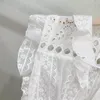 Robes de travail dans des ensembles assortis élégants ensembles pour femmes 2024 dentelle d'été dentelle à blanc crucié à blanc respirant top top à gâteau A-line jupe