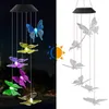 Decorative Figurines Wind Bell Hanging Lamp Solar Butterfly LED Light String For Home Window Roof Eaves Yard Lawn Decor Landscape Chimes