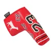 Cuir Shabier Red # 23 Strong Magnetic Closure Golf Golf Putter Head Cover 240513