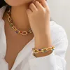 Hanger kettingen 2 stks/set kleurrijke Boheemse mode ketting armband sieraden set klassieke cross chain accessoires dames geschenkfeest j240513