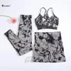 Active Sets CHRLEISURE 2/3PCS Tie Dye Yoga Set Seamless Sports Suit For Women Elastic Gym Athletic Fitness Outfit Outdoor Running Sportswear