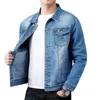 Giacca maschile cotone in cotone nero jeans jaqueta jeans mascolina slim lavate retrò classico blu jeans cappotto maschio uomo abbigliamento 240514