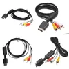 Câbles 500pcs lots 1,8 m o vidéo à 5 RCA AV pour PS3 / PS2 Composant TV Drop livraison des jeux d'accessoires accessoires otkhj