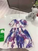 Лучшая юбка для девочек листья при печати платье принцессы размер 100-160 см детской дизайнерской одежды летняя коротка с короткими рукавами, 24 апреля