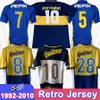 1998 1999 Boca Juniors Jersey Retro Soccer Tevez Riquelme Batistuta Caniggia Palermo Home Away Mangas curtas Camisas de futebol uniformes