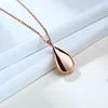 Öppningsbar drop-formad urn hänge kvinnors flaskhänge rostfritt stål smycken