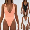 Kvinnors badkläder baddräkt för kvinnor halter hög midja strandkläder set gula bikinis sexiga damer sträng sport bandeau kvinna