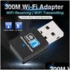 Adaptateurs de réseau Mini 300m USB2.0 RTL8192 Adaptateur Wifngle Carte sans fil 802.11 N / G / B Wi fi lan Drop Livrowing Ordrowing Networking Comm OTU3Z