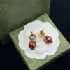 Vintage Classic Designer Earring Crystal Strawberry Cross Dangle Letter G Ear Stud Clip Earrings Charm Hoop Drop Earrings 18K Gold Silver Plated For Women Jewelry