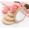 Pocket Portable Wood Round Small Wood Mini Makeup Mirror Wedding Party Favor Present Custom Xu 0228 EN