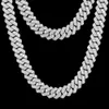 Taille de vente en gros Silver Sterling 925 D VVS Moisanite Hip Hop Iced Out Cuban Link Chain Diamond Fine Jewelry Collier