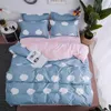 Ensemble de literie Home Clouds Match Imprimé 4pcs Girl Boy Kid Bed Cover Cover Duvet Adult Child Feuille d'oreiller Coubitre