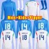 Manica lunga 24 25 Maglie da calcio bonucci 2024 2025 Verratti Jorginho Insigne Belotti Chiesa Barella Chiellini Italia IMmobile Football Shirt Fans Fens Kids Kids Kids