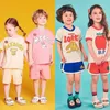 Zestawy odzieży 2024 Summer Korea Collection Boys and Girls Pure Cotton Casual Set Cute Baby Clothing D240514