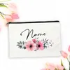 Kosmetische Taschen Personalisierte Blume Custom Name Make -up Frauen Neurer Toilettenorganisator Reisen Reisebetuch Mujer Bolsa B Geschenk