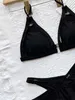 Set sexy Ellolace Sexy Womens Swimsuit Show Out Bikini 2023 Donna brasiliana Push Up Triangle Swimwear Black Hot Beach Wear T240513