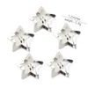 Accessori per capelli 5 pezzi Silver Star Hairclips for Girls Filigree Metal Scap Clip Solid Hairpins Barillettes Nickle Lead Free