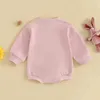 Rompers Baby Easter Set Sweater z długim rękawem kombinezon z futrzanym królikiem haftem okrągłą szyję śliczne dziecko ciasne ubranie 2405