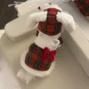 Hundebekleidung Ins Korea Weihnachten warme Kleidung Haustier Winterjacke mit Hutkleidweste für kleine mittelgroße Accessoires Welpe Katze