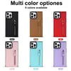 Crossbody Button Button Zipper iPhone15Pro max 14Plus 13 12 11 Card Strap Support Anti-Fall Apple 15 Caixa de celular multifuncional