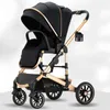 Passeggini# High View Passeggino a due vie Basket per dormire a due vie può sedersi o sdraiarsi leggero a quattro ruote Luxury Trolley Pushchai H240514