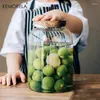 Storage Bottles KEMORELA 3L Kitchen Glass Jars With Acacia Airtight Lid For Flour And Sugar Baby Food Container Heat Resistant Transparent