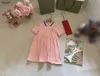 Top Baby Spirt Sukienka księżniczka Haft owoce sukienki Dziewczyna Koronkowa rozmiar 100-160 cm Designer Designer Ubranie Summer Child Frock 24mar