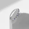 Cluster Rings Modian 925 Sterling Silver Charm Moonstone Female Ring Stapble Crystal Jewelry for Women Birthday Present