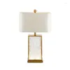 Lampade da tavolo moderno lampada in vetro semplice e lussuoso in vetro corrugata cornice oro soggiorno decorazione arte americano al letto d'arte americana