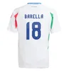 24 25 Bonucci Soccer Jerseys 2024 2025 Italys Home Insigne Italia Verratti Chiellini Chiesa Barella Football Shirts Fans Player Version Vuxna män Kids Kits 3XL 4XL