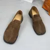 Sapatos casuais RETRO DOOS DIPLAÇÃO 2024 LUZULO GENUINO CAUL Trotters de porcos elegantes calcanhar plana calçado único outono da primavera