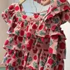 Women's Blouses Sweet Blusas de Mujer 2024 Fashion Summer Blouse For Women Flatr Sleeve Ruffles Shirts Floral Crop Tops Chiffon