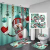 Shower Curtains Christmas Curtain Waterproof Polyester Bathroom Accessories Set Floor Mat Toilet Household Products