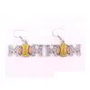 Collezionabile per la mamma di baseball Mom Rhinestone Softball Earring Orening Stalling Collana Bling Sports Game Post Basketball Volleyball Dr Dhthd