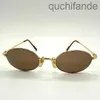 Vintage Top Quality Original 1to1 Catie Sunglasses avec Brand Logo Luxury Designer Sungass For Women Men Oval Sunglasses Gold Frame Grown Brown Tinded Lens Sungass