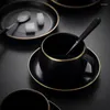Кружки современный черно -белый керамический кофейный чашка настрой