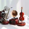 Dekorative Figuren Retro Phonograph Music Box Mini Musical Classical Art Decor Home Crafts keine Batterie -Desktop -Jahre -Geschenke