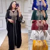 Etniska kläder Elegant Abaya Dubai Luxury Ramadan Rhinestones For Women Muslim Long Dresses Kaftan Robes Maxi Dress Islamic Clothings
