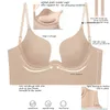 Shapers pour femmes Femmes bas du dos de soutien-gorge Lowing Souleving Deep UPed Plunge sans dos avec des sangles transparentes convertibles multi-voies persistance du corps