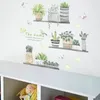 Window Stickers Flower DIY Pastoral Fresh Style Plant Potted Wall Sticker Kitchen Home Decor Art Simple Household Supplies Decorations